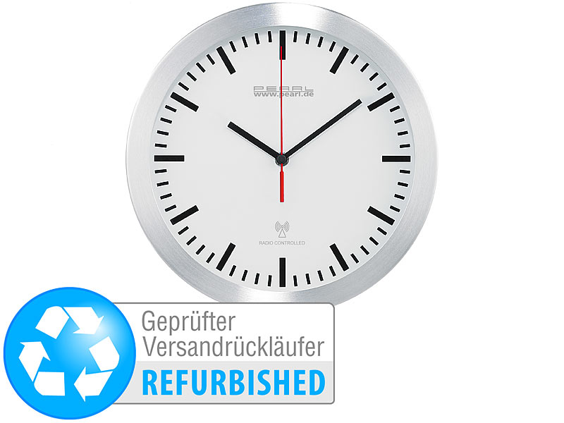 ; Digitale LCD-Funk-Wanduhren mit Wecker, Datum & Temperatur 