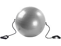 PEARL sports Rückenschonender Gymnastik-, Fitness & Sitzball, 2 Expander, Ø 65 cm