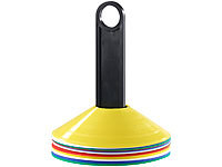 PEARL sports Belastbare Markierungshütchen mit Trage-Ständer, 5 Farben, 25 Stück