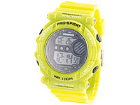 PEARL sports Digitale Armbanduhr mit Stoppuhr, grün; Fitness Pulsuhren Fitness Pulsuhren 