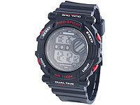 PEARL sports Digitale Armbanduhr mit Stoppuhr, schwarz; Fitness Pulsuhren 