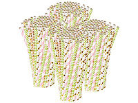 PEARL Einweg Strohhalme, Gestreifer Papier-Trinkhalm, Straw Drink