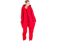 PEARL basic Jumpsuit aus flauschigem Fleece, rot, Größe S