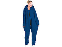 PEARL basic Jumpsuit aus flauschigem Fleece, blau, Größe M