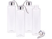 PEARL Borosilikat-Glasflasche, Glasflaschen Schraubverschluss