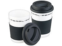 PEARL Kaffeebecher, Coffee-to-Go-Thermobecher, Becher mit Deckeln