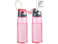 PEARL sports 2er-Set BPA-freie Kunststoff-Trinkflaschen mit Einhand-Verschluss; Fitness-Drink-Shaker Fitness-Drink-Shaker Fitness-Drink-Shaker Fitness-Drink-Shaker 