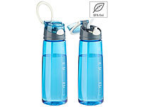 PEARL sports 2er-Set BPA-freie Kunststoff-Trinkflaschen mit Einhand-Verschluss; Fitness-Drink-Shaker Fitness-Drink-Shaker Fitness-Drink-Shaker 