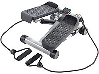 PEARL sports Ministepper mit Expander und Trainingscomputer; Heimtrainer mit Tablet-/ Laptop-Ablagen, Twisting Disk Bauch- & Hüft-Trainer Heimtrainer mit Tablet-/ Laptop-Ablagen, Twisting Disk Bauch- & Hüft-Trainer 