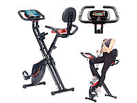 PEARL sports 2in1-Klapp-Heimtrainer, 2 Expander, Tablet-Halter, 2,5 kg Schwungmasse