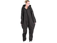 PEARL basic Jumpsuit aus flauschigem Fleece, schwarz, Größe XL