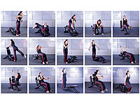 ; Heimtrainer mit Tablet-/ Laptop-Ablagen 