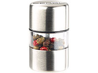 PEARL Mini Gewürzmühle, Mini Salzstreuer Edelstahl