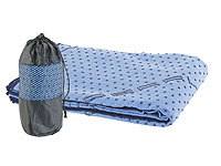 PEARL sports 2in1-Mikrofaser-Yoga-Handtuch & Auflage, saugfähig, rutschfest, blau