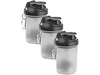 PEARL sports 3er-Set Fitness-Drink-Shaker mit Mischball, 500 ml, BPA-frei