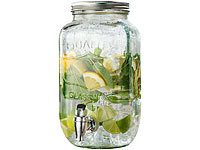 PEARL Wasserspender Glas, Wasserspender Glas mit Hahn