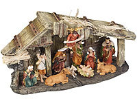 PEARL Krippe mit Figuren, Krippe Weihnachten mit Figuren