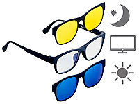 PEARL Brille mit Sonnenclip, Brille mit Magnet Sonnenclip