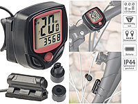 PEARL sports Digitaler 15in1-Fahrrad-Computer mit LCD-Display & Radsensor, IP44