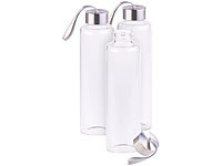 PEARL Schul-Trink-Flasche, Glasflasche Borosilikatglas, Waterbottle