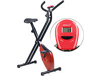 PEARL sports Klappbarer Heimtrainer mit Trainings-Computer, 1,6 kg Schwungmasse