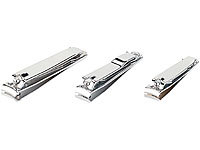 PEARL Nagelclips, Nagelschneider Set, Nagelschere, 3in1-Nagelknipser