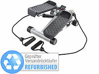 PEARL sports Ministepper m. Expander & Trainingscomputer (refurbished); Twisting Disk Bauch- & Hüft-Trainer, Heimtrainer mit Tablet-/ Laptop-Ablagen 