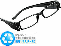 PEARL LED-Leselicht-Brille, Beleuchtete Lesehilfe, Lesebrille