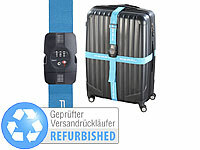 PEARL Kreuzkoffergurt, Gurtband für Koffer, Spann-Gurte für Koffer; USB-Solar-Powerbanks mit LED-Taschenlampe USB-Solar-Powerbanks mit LED-Taschenlampe USB-Solar-Powerbanks mit LED-Taschenlampe