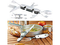 PEARL Outdoor Besteck, Taschenmesser Besteck, Campingessbesteck