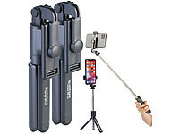 PEARL Stativ Handy, Selfiestick, 2in1-Selfiestick, Handy Selfie Sticks