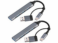 PEARL Pasive 4-Port-USB-Hub, USB-Mehrfachadapter, Datenhub; Funktastatur & -Maus Sets, USB-Tastaturen Funktastatur & -Maus Sets, USB-Tastaturen Funktastatur & -Maus Sets, USB-Tastaturen 