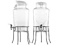 PEARL Wasserspender mit Hahn, Wasserspender Glas mit Zapfhähnen