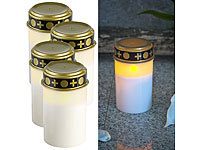 PEARL Grabkerze, Grabschmuck, LED-Grablicht klein, Grab-Beleuchtung
