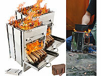 PEARL Ofen, Holzkohlegrill, Klappgrill Holz, Outdoorgrills, Reisegrill
